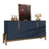 Aparador Buffet Sala Lizz 170cm Azul Cobalto Marrom - 2