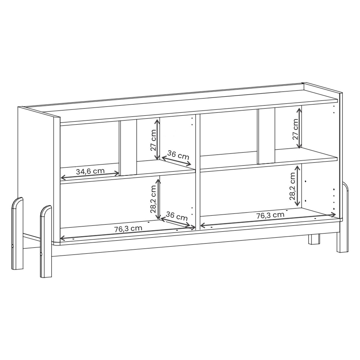 Aparador Buffet Sala Lizz 170cm com Pés de Madeira Maciça Azul Cobalto/cedro - 5