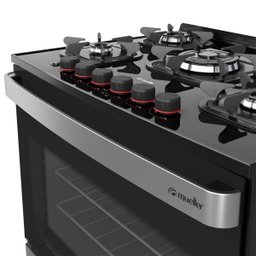 Fogão Mueller 5 Bocas Piacere Vetro Preto Fosco com Mesa de Vidro - 3