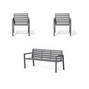 Ver imagem 1 de Kit com 2 Bancos Individuais e Banco de 2 Lugares em Alumínio com Pintura Eletrostática