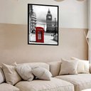 Ver imagem 2 de Quadro Decorativo Londres Telefone - 70x50cm:moldura Branca