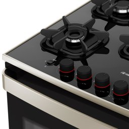 Fogão Mueller 5 Bocas Piacere Vetro Inox com Mesa de Vidro - 6