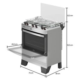 Fogão Mueller 5 Bocas Piacere Inox - 7