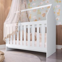 Berço Vira Cama Formato de Casinha Branco - 1