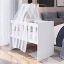 Ver imagem 1 de Mini Berço com Balanço e Armação para Mosquiteiro Branco Lilies Móveis
