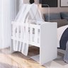 Mini Berço com Balanço e Armação para Mosquiteiro Branco Lilies Móveis - 1