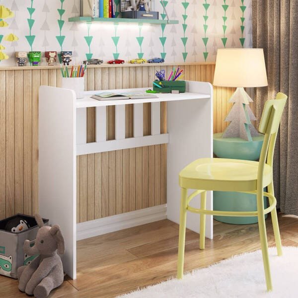 Mini Berço com Rodízios Vira Escrivaninha Branco Lilies Móveis ...