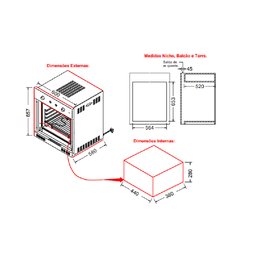 Forno Elétrico de Embutir Fogatti F570 57 Litros - 6