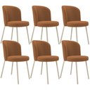Ver imagem 1 de Kit 06 Cadeiras para Sala de Jantar Cozinha Estofada Gavi Arena L02 Bouclê Terracota - Lyam Decor