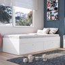 Cama para Solteiro com Quatro Portas Embaixo Branco Lilies Móveis - 1