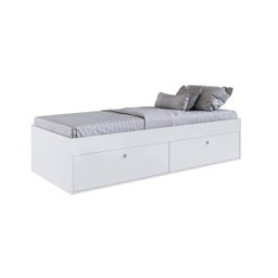 Cama para Solteiro com Quatro Portas Embaixo Branco Lilies Móveis - 2