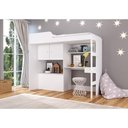 Ver imagem 4 de Cama Solteiro com Bau Escrivaninha Mesa de Escritorio Lion Branco - Art In Móveis