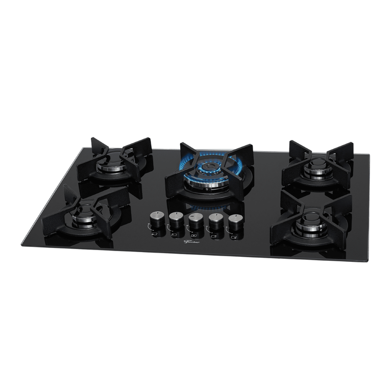 Cooktop 5 Bocas Gás Mesa Vidro Tc Infinity Fischer