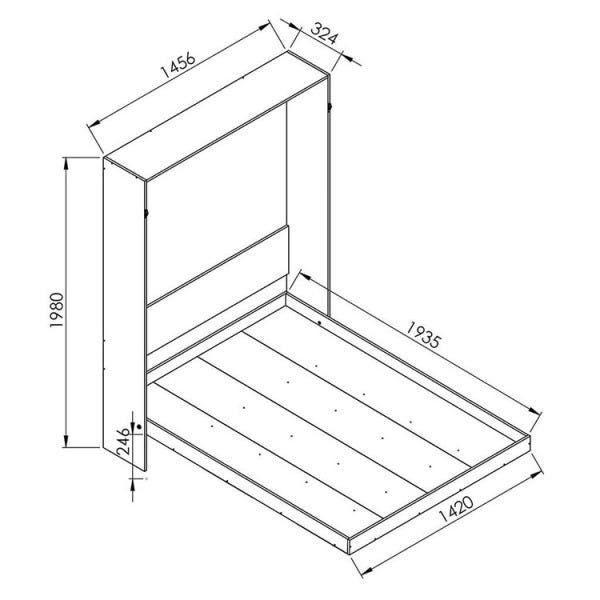 Cama de Casal Articulável Vertical com 2 Nichos Art in Móveis - 6