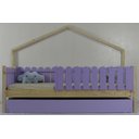 Ver imagem 1 de Bicama Infantil Solteiro Base Moldura Colorida Madeira Maciça Pinus Grade Cercadinho