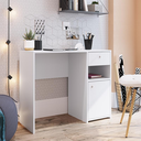 Ver imagem 1 de Escrivaninha Home Office Compacta 90cm com Porta e Gaveta Coimbra ES908 Art In Móveis - Branco
