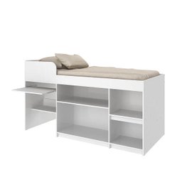 Cama Multifuncional com Escrivaninha Embaixo Branca Lilies Móveis - 3