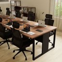 Ver imagem 5 de Plataforma de Trabalho 10 Lugares 4,50m Pé Metal Nogal Pr F5