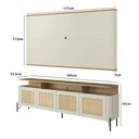 Ver imagem 3 de Rack com Painel Porta Sextava 180cm Pés em Metal 100% Mdf Cor:louro e Luna com Preto