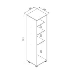 Armário Multiuso para Lavanderia com 1 Porta Branco Lilies Móveis - 5