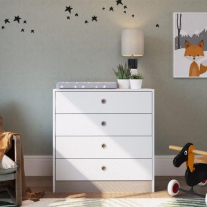 Cômoda Infantil Amore 73cm 04 Gavetas Cd040 Meu Fofinho - Branco