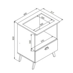 Balcão para Cooktop e Forno 60cm com Porta Basculante Bogotá Bl060 Mia Coccina - Branco - 3