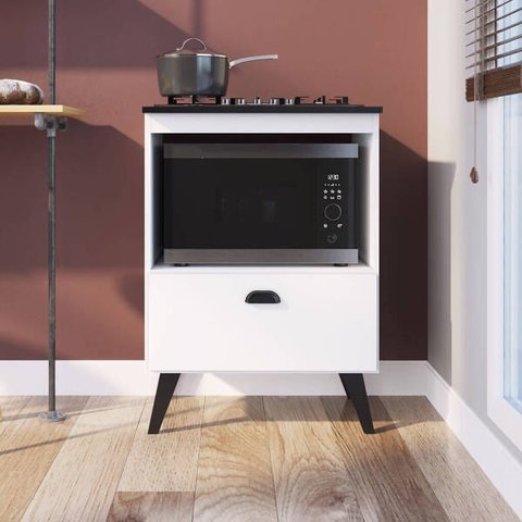 Balcão para Cooktop e Forno 60cm com Porta Basculante Bogotá Bl060 Mia Coccina - Branco