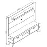 Conjunto Rack com Painel para Tv até 70" 1,80m Setúbal Ht1800 Art In Móveis - Branco - 3