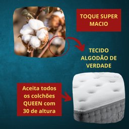 Lençol Queen Elástico Algodão Jogo Completo 4 Peças Premium - 4