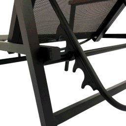 Kit Amélia Móveis Piscina Mesa 5 Cadeiras Área Externa 2 Espreguiçadeiras Aluminio Ombrelone Preto - 10