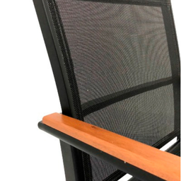 Kit Amélia Móveis Piscina Mesa 5 Cadeiras Área Externa 2 Espreguiçadeiras Aluminio Ombrelone Preto - 9