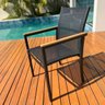 Kit Amélia Móveis Piscina Mesa 5 Cadeiras Área Externa 2 Espreguiçadeiras Aluminio Ombrelone Preto - 13