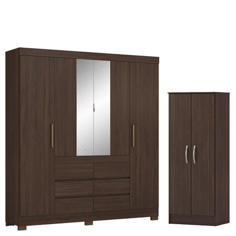 Guarda Roupa Casal Cádis com Multiuso Viena Café - Demóbile