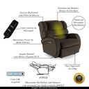 Ver imagem 3 de Poltrona do Papai Sala de Cinema Reclinável Kylie Elétrica Botão com Led Massagem USB PU Marrom G23