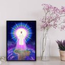 Ver imagem 2 de Quadro Chama Violeta Saint Germain Mundo 45x34cm - com vidro:Madeira branca