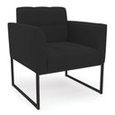 Ver imagem 3 de Kit 2 Poltronas Elisa Veludo Preto Base Metálica Industrial Preto - D'Rossi