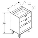 Ver imagem 3 de Balcão de Cozinha 3 Gavetas Branco Fosco 1504 - Genialflex