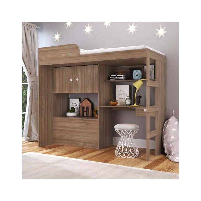 Cama Alta com Baú e Escrivaninha Integradas Lion Montana Cm9090 Art In Móveis