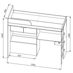 Cama Alta com Baú e Escrivaninha Integradas Lion Montana Cm9090 Art In Móveis - 4