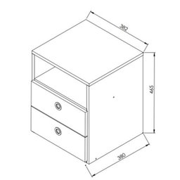 Mesa de Cabeceira Tokio 38cm com 02 Gavetas e 01 Nicho Cr410 Art In Móveis - Branco - 3