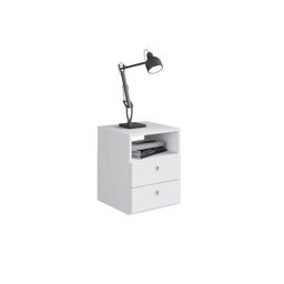 Mesa de Cabeceira Tokio 38cm com 02 Gavetas e 01 Nicho Cr410 Art In Móveis - Branco - 2