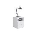 Ver imagem 2 de Mesa de Cabeceira Tokio 38cm com 02 Gavetas e 01 Nicho Cr410 Art In Móveis - Branco