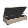 Cama Box Baú Solteiro Premium Acolchões Suede Bege - 1