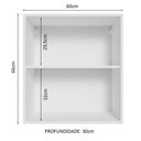 Ver imagem 2 de Armário Aéreo 60 cm com 2 Nichos Abertos para Cozinha Madesa Lux, Glamy, Agata, Stella Branco