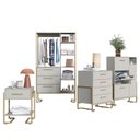 Ver imagem 2 de Conjunto Quarto Industrial Closet, Sapateira, Cômoda e Mesa de Cabeceira Cinza/Arena/Champagne