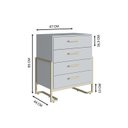 Ver imagem 5 de Conjunto Quarto Industrial Closet, Sapateira, Cômoda e Mesa de Cabeceira Cinza/Arena/Champagne