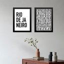 Ver imagem 2 de Kit 2 Quadros Minimalistas Rio de Janeiro - Caça Palavras 24x18cm:moldura Branca