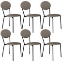 Ver imagem 1 de Kit 06 Cadeiras Estofada para Sala de Jantar Azuri Preto C01 Courino Cinza - Lyam Decor