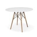 Ver imagem 1 de Mesa Eiffel Redonda Branca 90cm Jantar Redonda Pés de Palito Eames