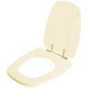 Ver imagem 2 de Assento Sanitário Poliéster Monte Carlo Creme para vaso Deca Com Ferragem Dourada